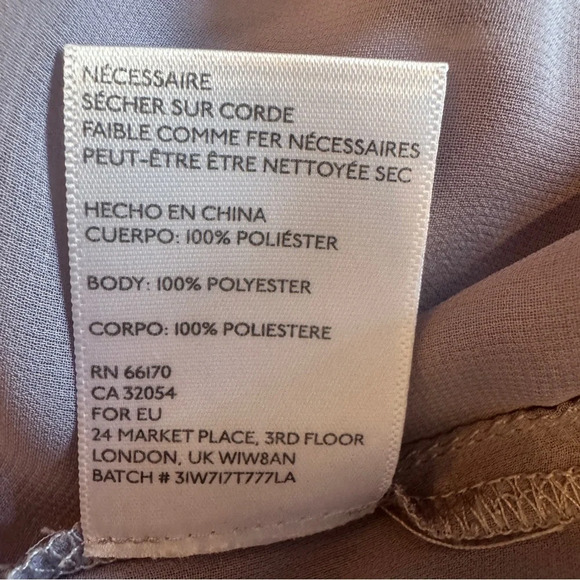 Silence + Noise Lilac High Low Sheer Utility Split Hem Button  Up Blouse Sz L - Picture 15 of 16